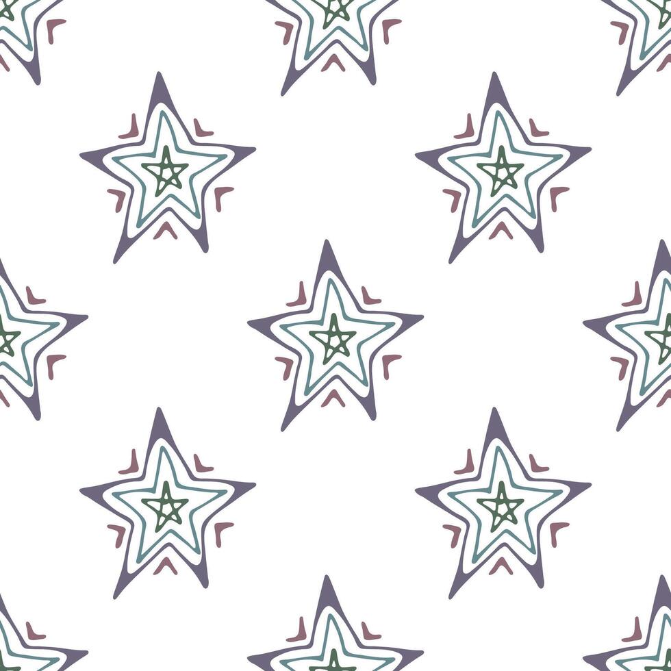 Seamless pattern with cute stars doodle for decorative print, wrapping paper, greeting cards, wallpaper and fabric vector