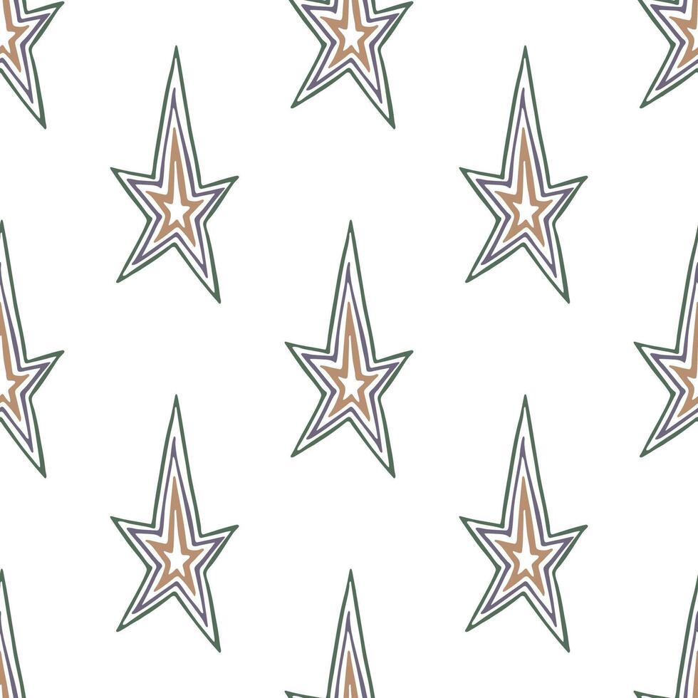 Seamless pattern with cute stars doodle for decorative print, wrapping paper, greeting cards, wallpaper and fabric vector