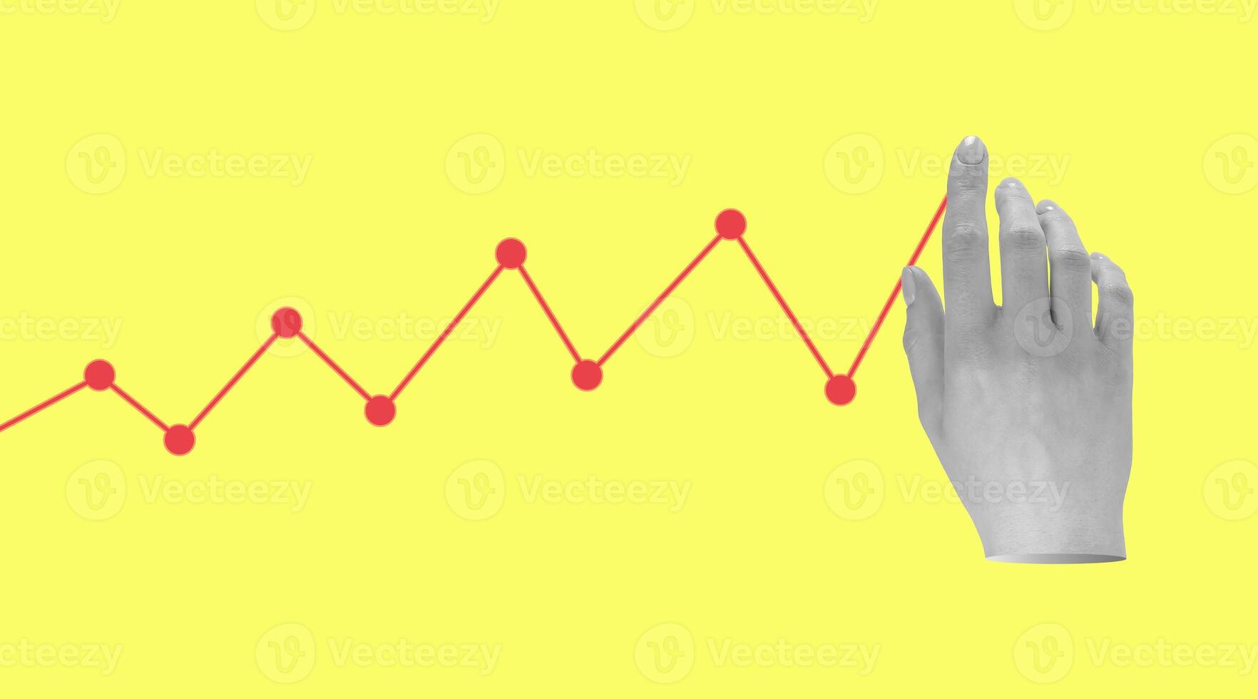 creciente grafico, mano. financiero éxito, ingresos crecimiento concepto foto