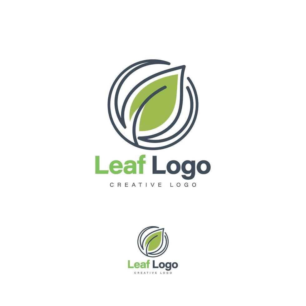 resumen hoja logo plantilla, hoja iconos, verde logo vector