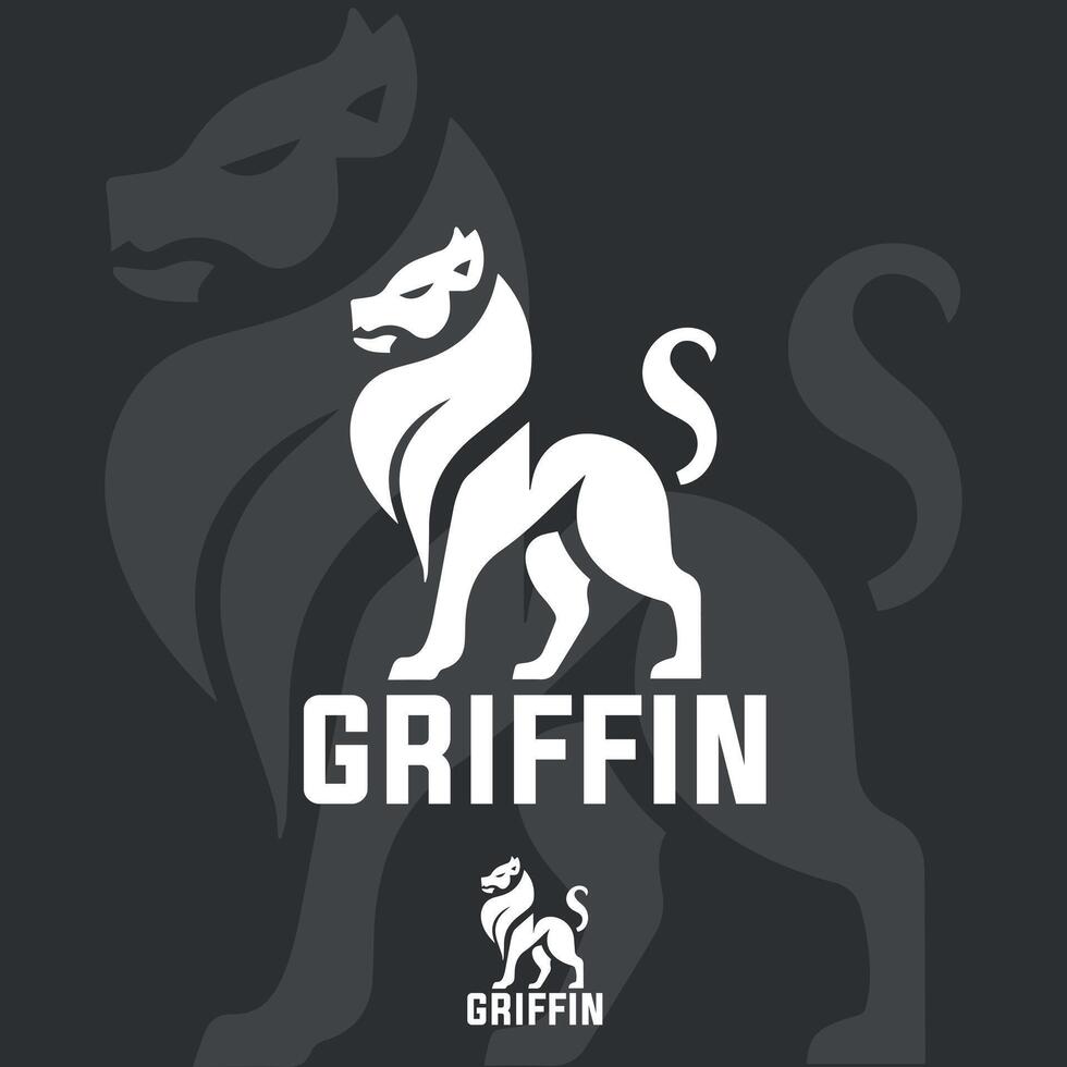 bstract griffin mythical logo design vector