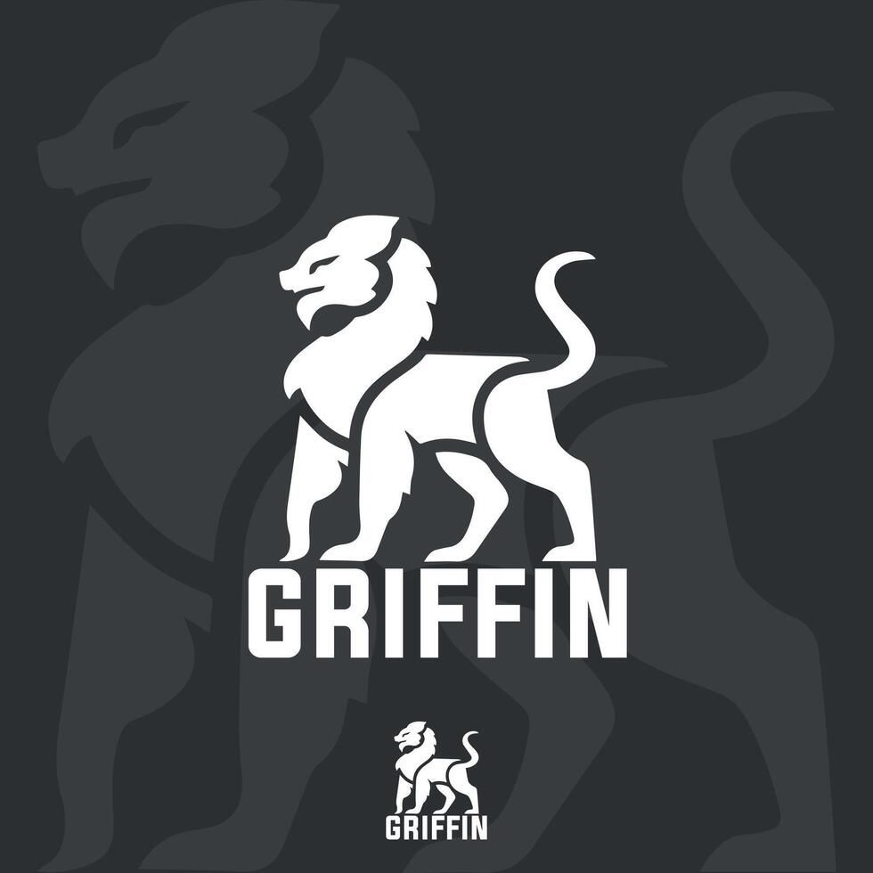 bstract griffin mythical logo design vector