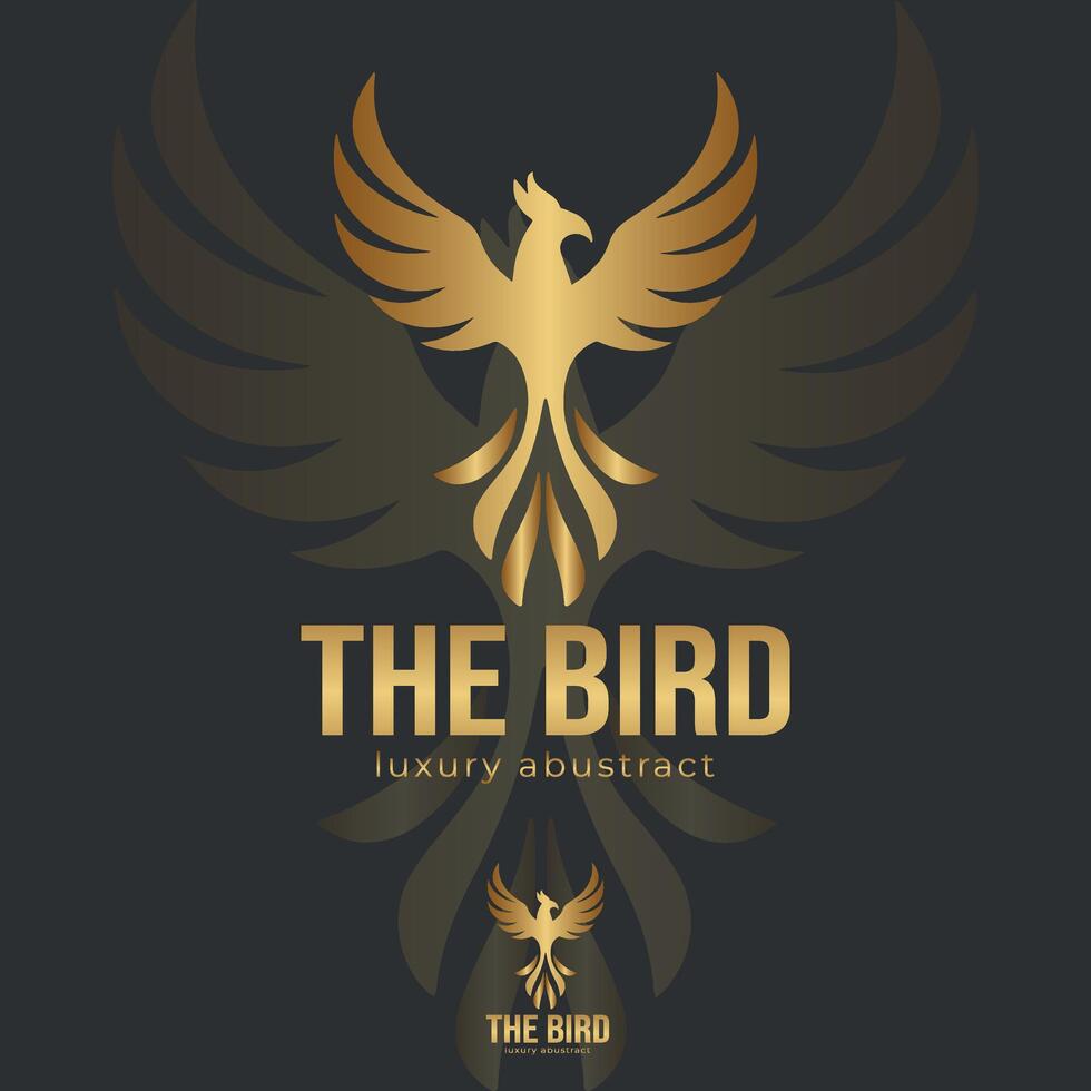 logo illustration gold bird gradient colorful style vector