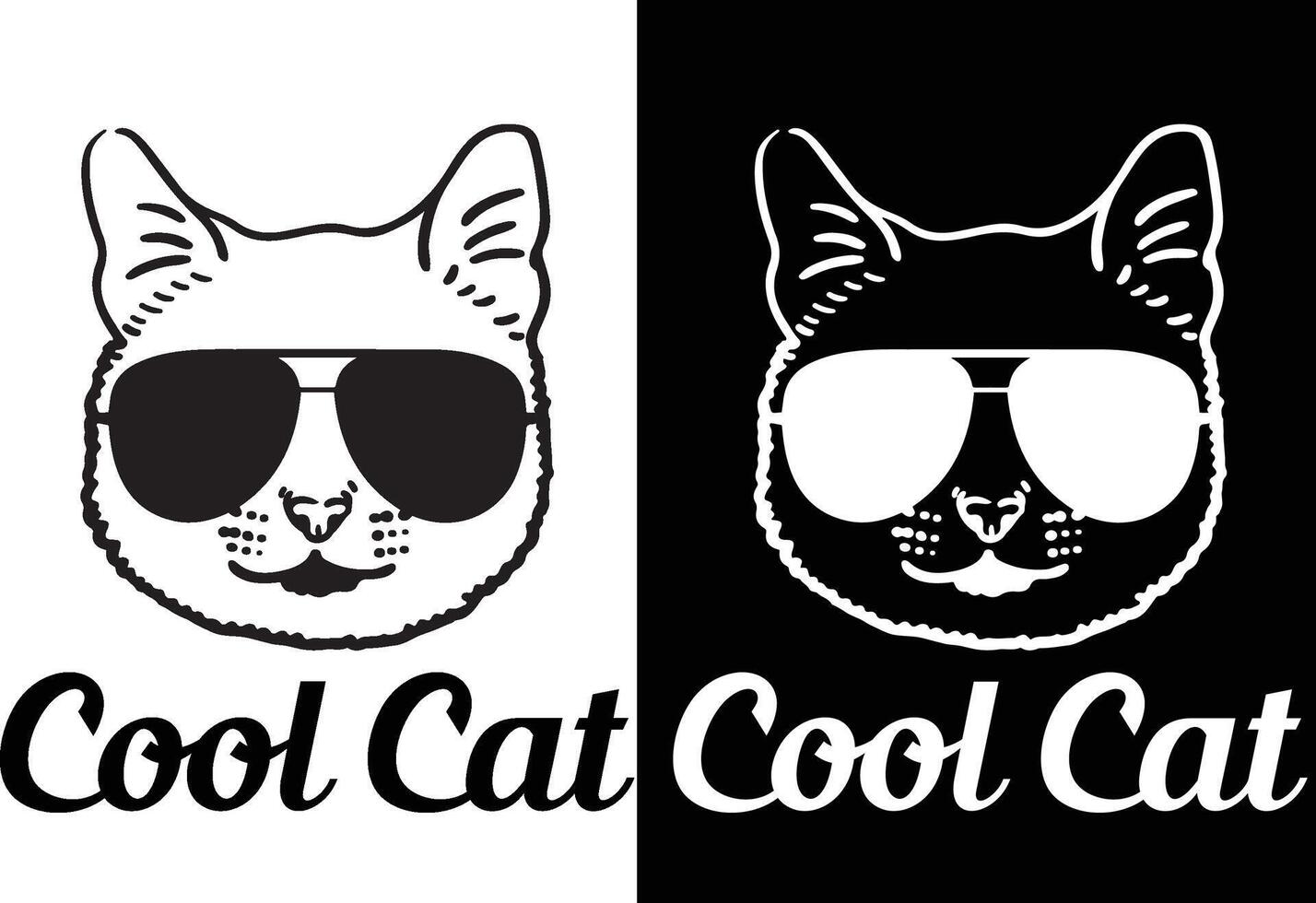 retrato de gato con lentes. Arte ilustración. camiseta diseño. vector