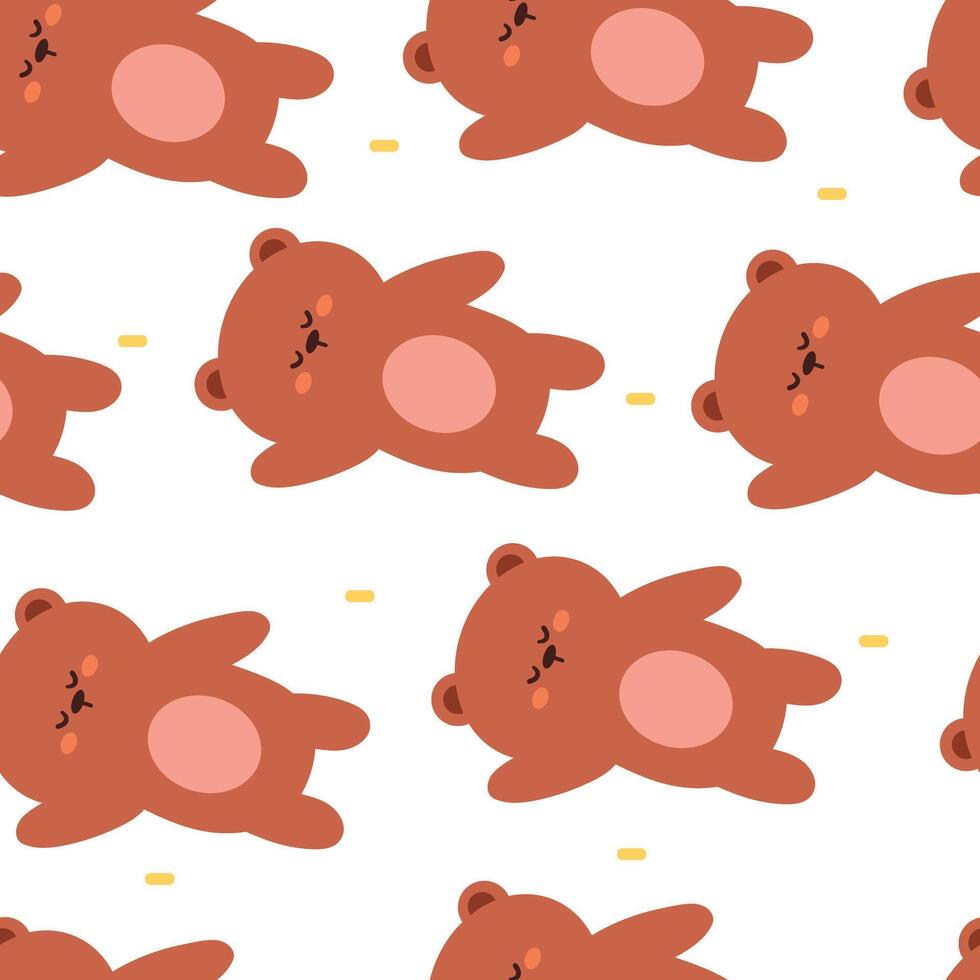 seamless pattern cartoon bears. cute animal wallpaper illustration for gift wrap paper vector