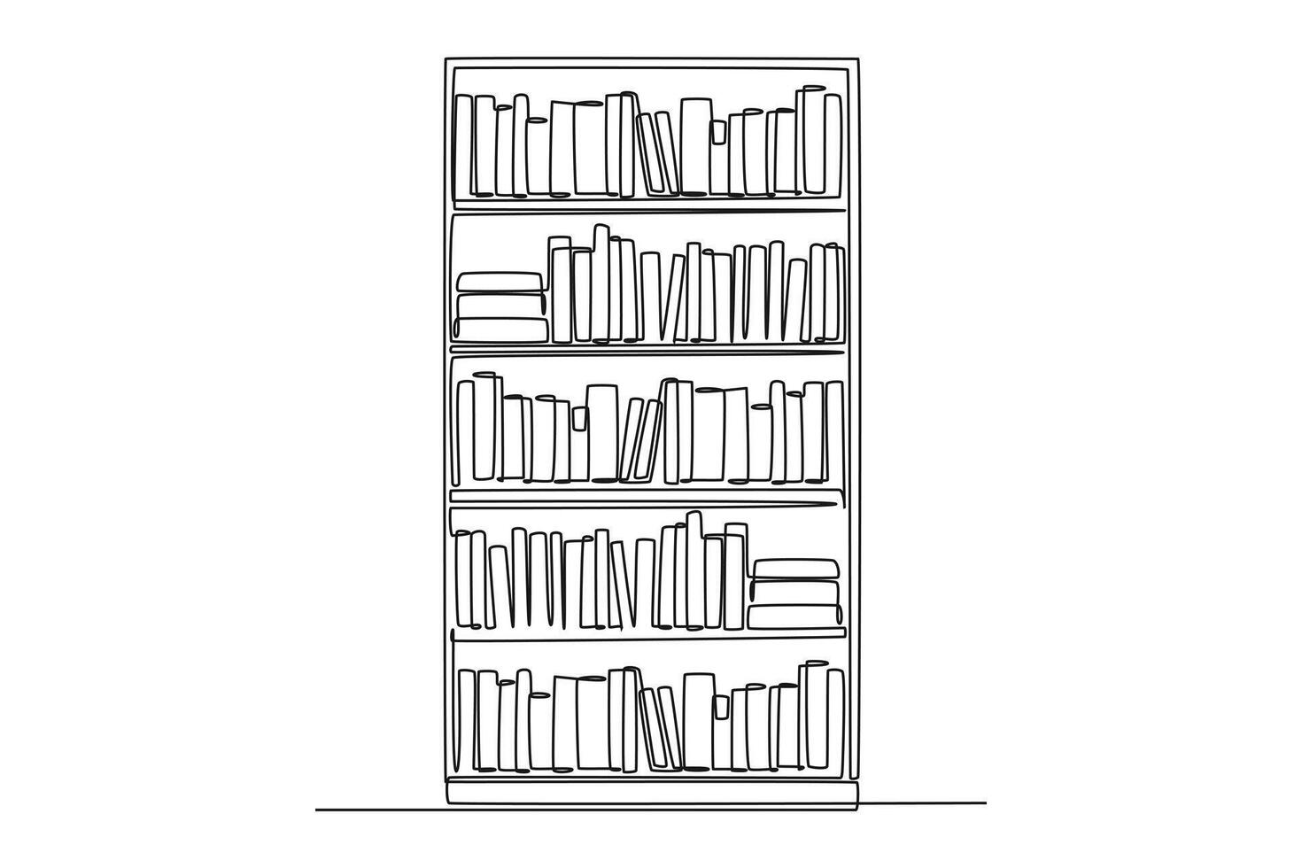 Continuous one line drawing library concept. Doodle illustration. vector