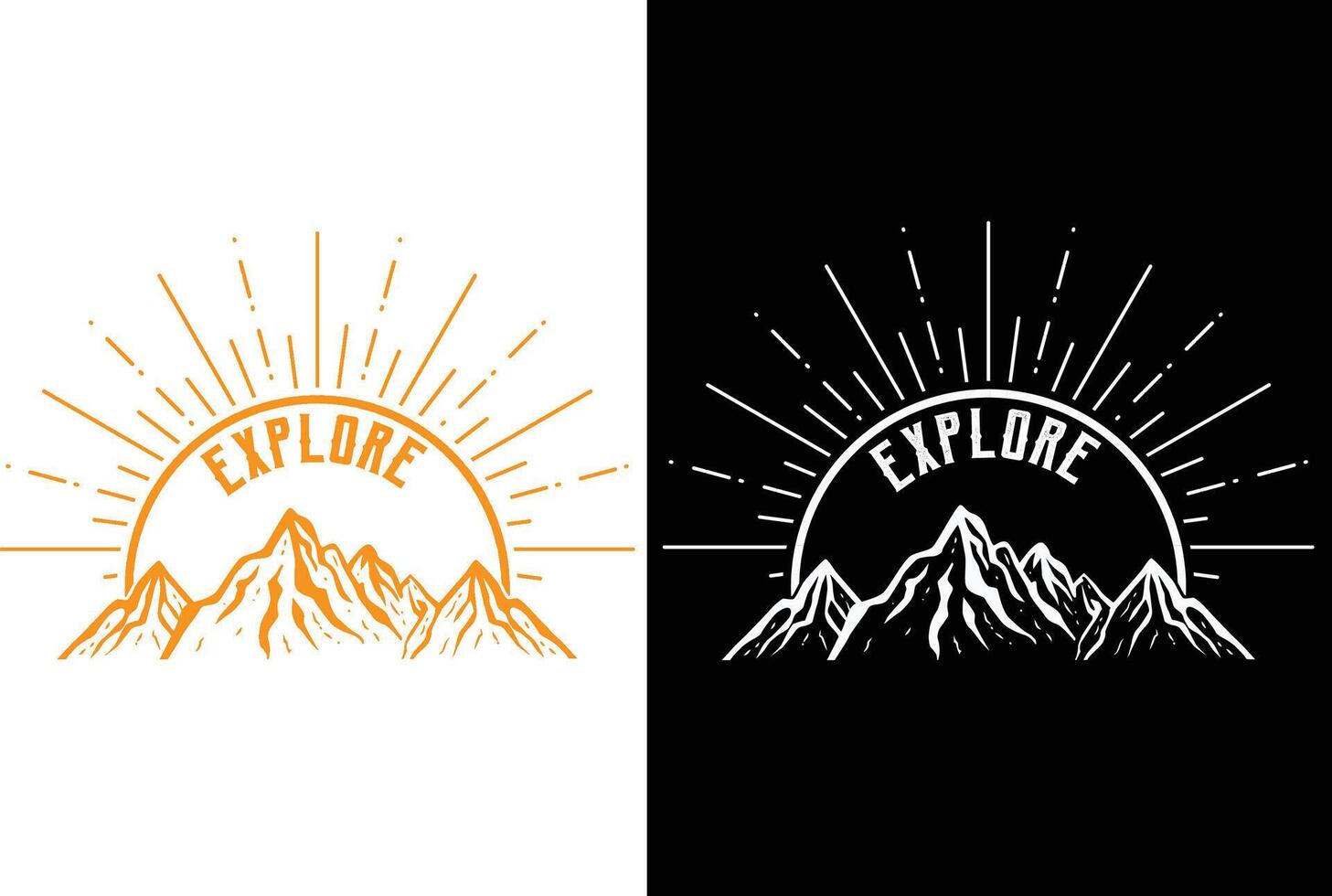 Mountain illustration, outdoor adventure . graphic for t shirt and other uses. vector