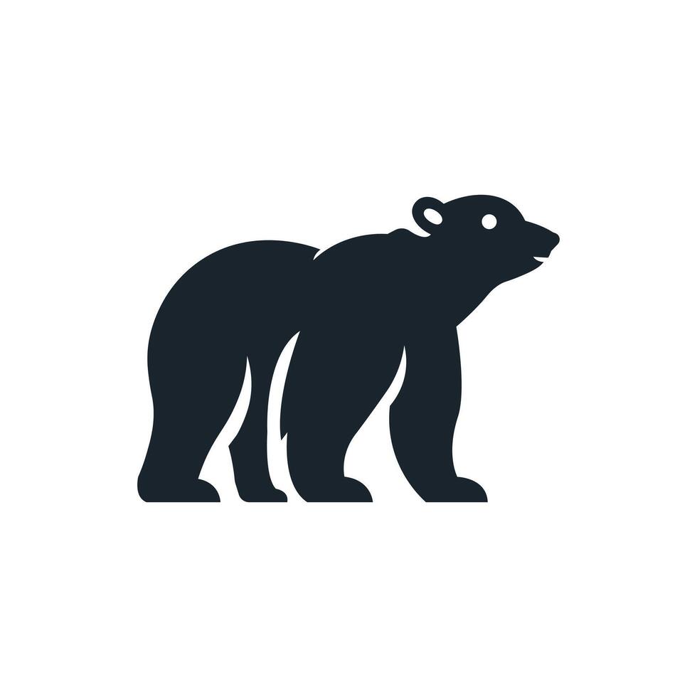 Simple wild bear symbol logo. vector