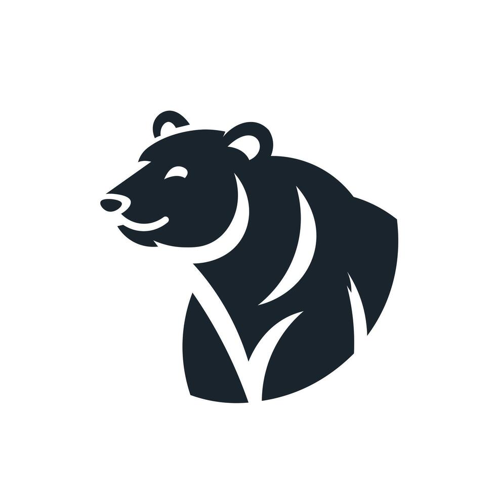 Simple wild bear symbol logo. vector