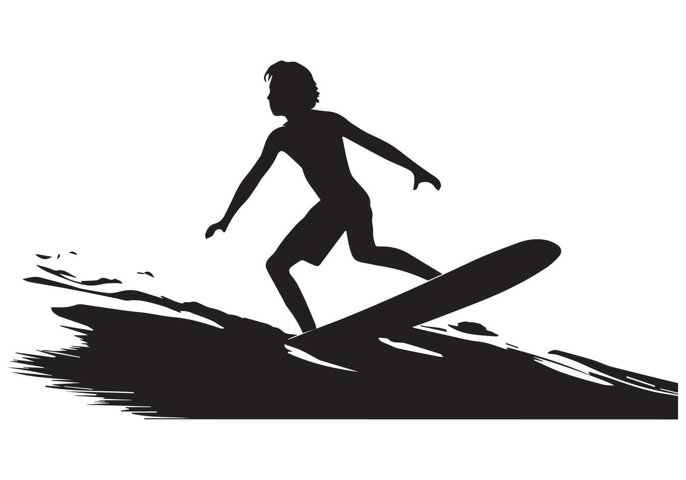 Surfing Silhouette design white background pro vector