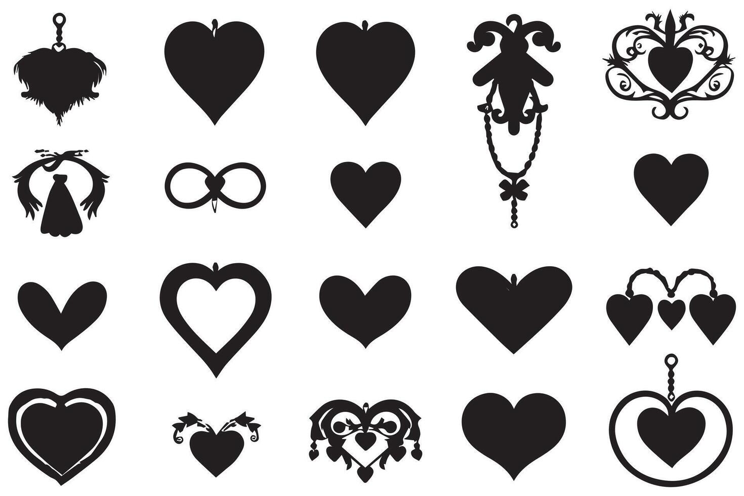 love silhouette design bundle se vector