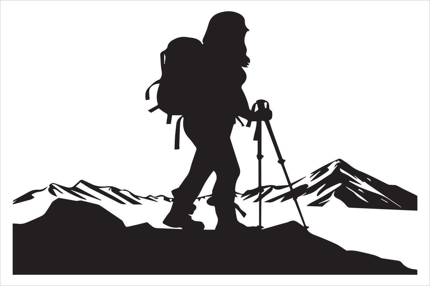 hiker silhouette design vector