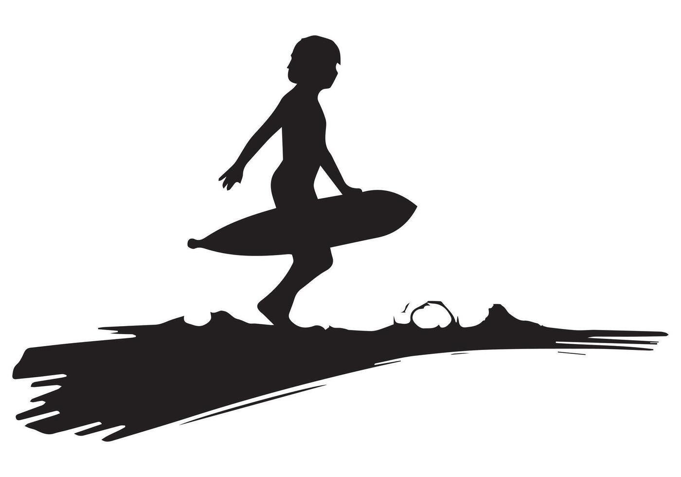 Surfing Silhouette design white background pro vector