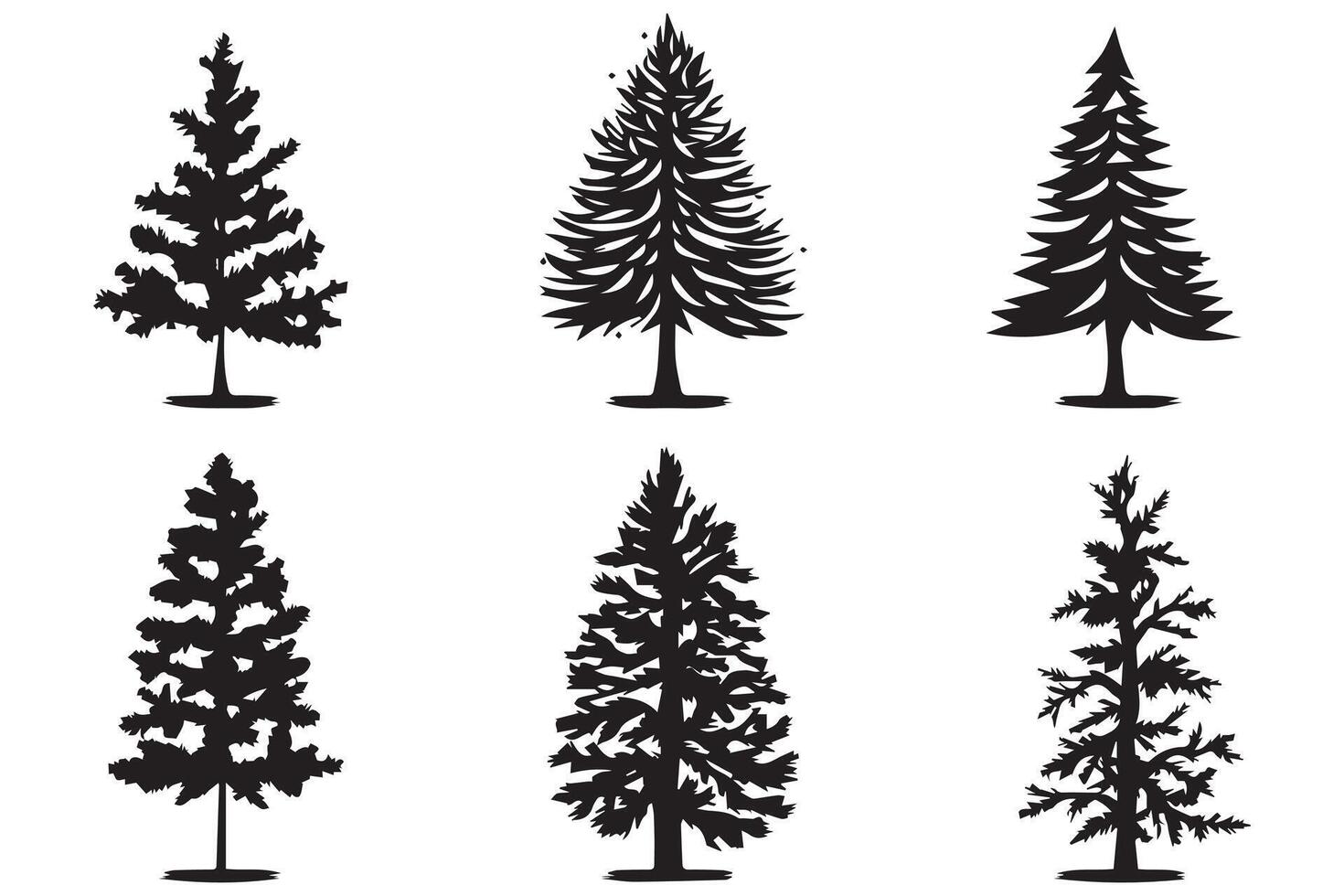 Navidad árbol silueta clipart haz vector