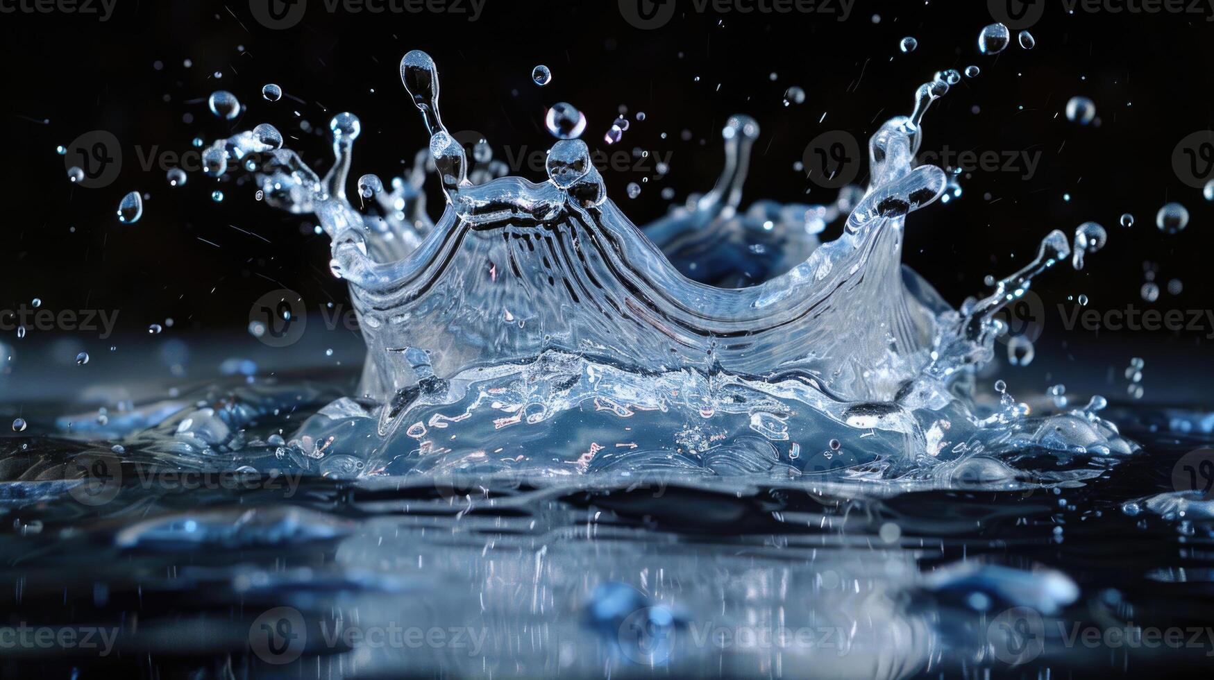 water splash High resolution water splashes collection isolated on black background photo