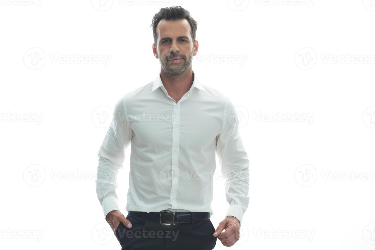 Handsome businessman isolated on white background. photo