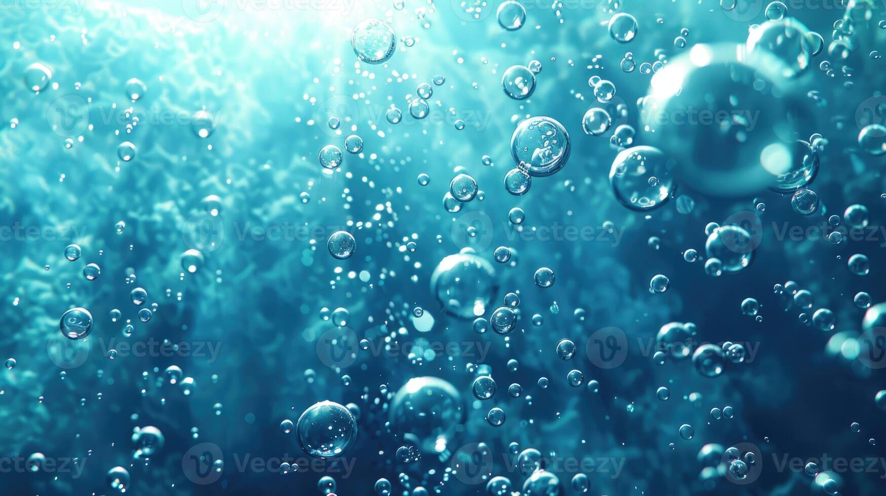 Water bubbles underwater background photo