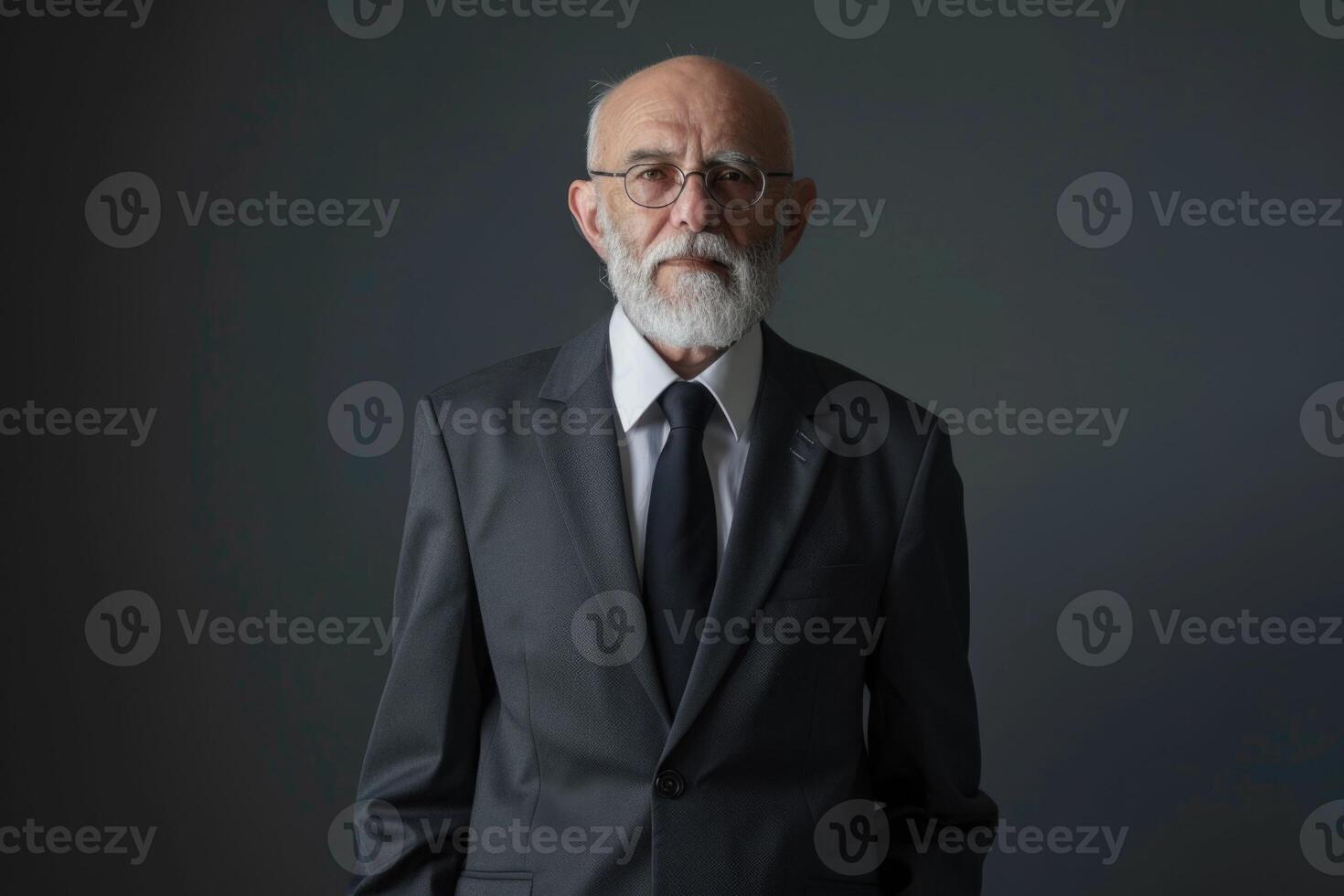 Isolated full body portrait of a senior businessman businessman photo