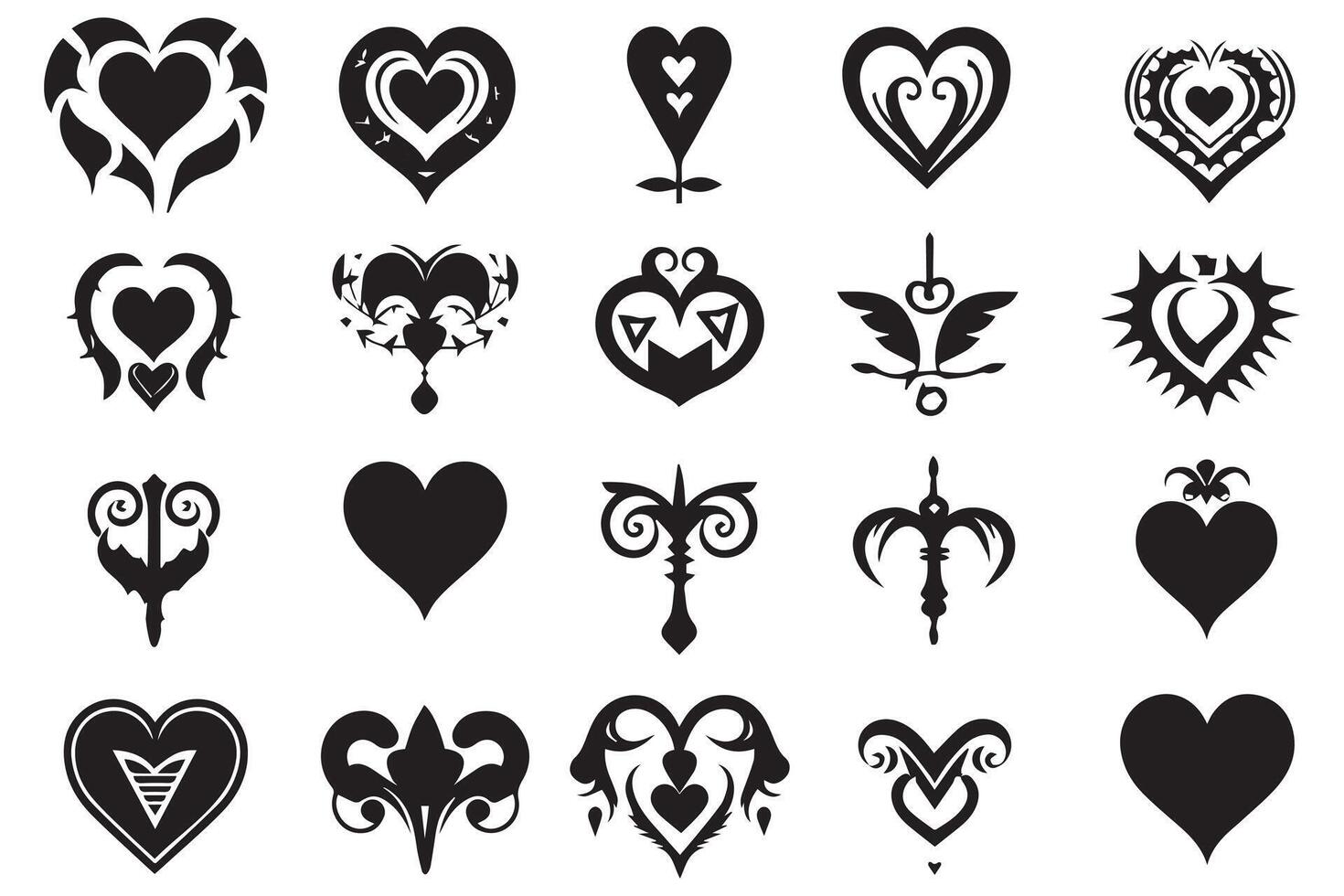 love silhouette design bundle se vector