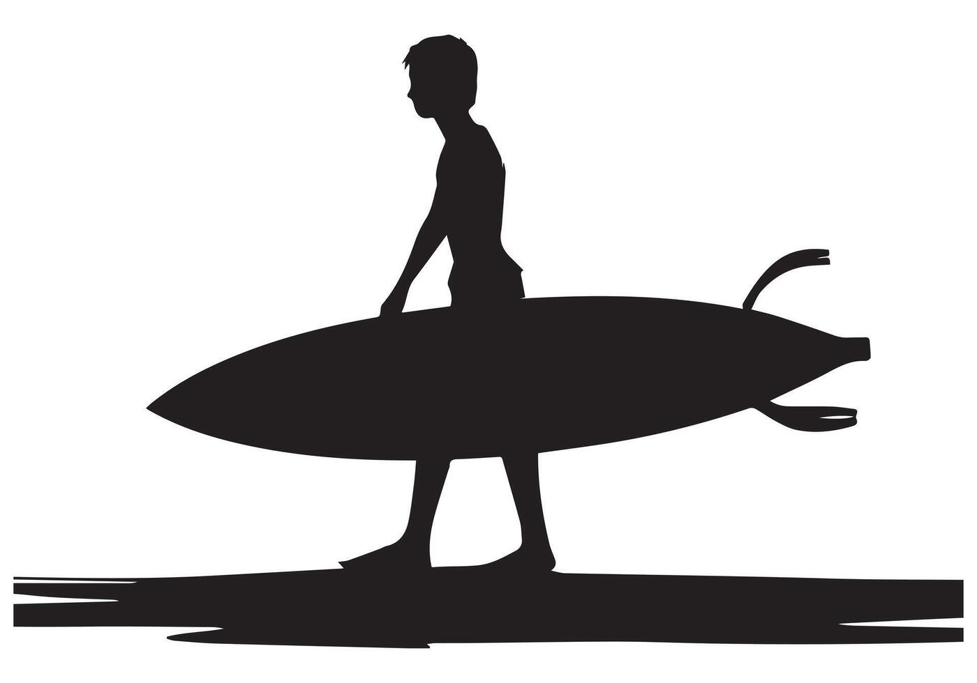 Surfing Silhouette design white background free vector