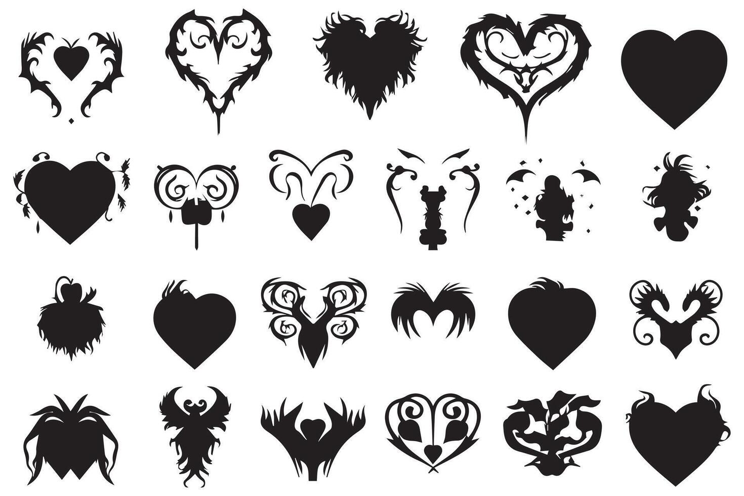 love silhouette design bundle se vector