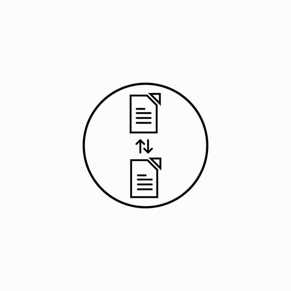 transfer file data with circle icon vector