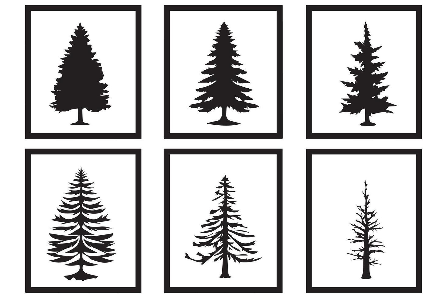Christmas tree illustration Bundle vector