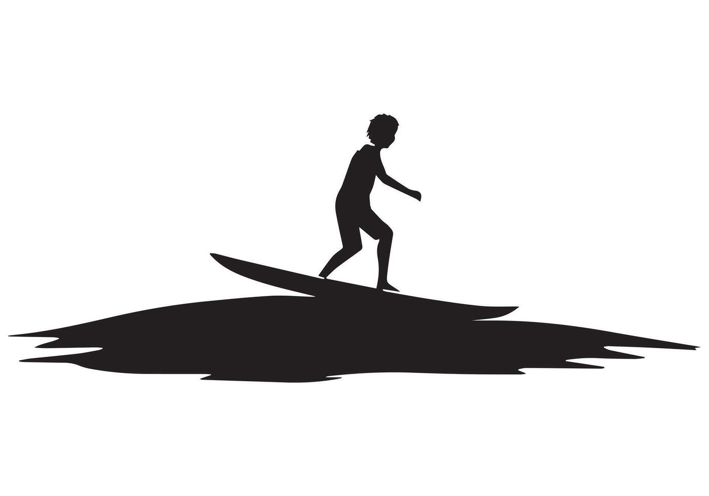 Surfing Silhouette design white background free vector