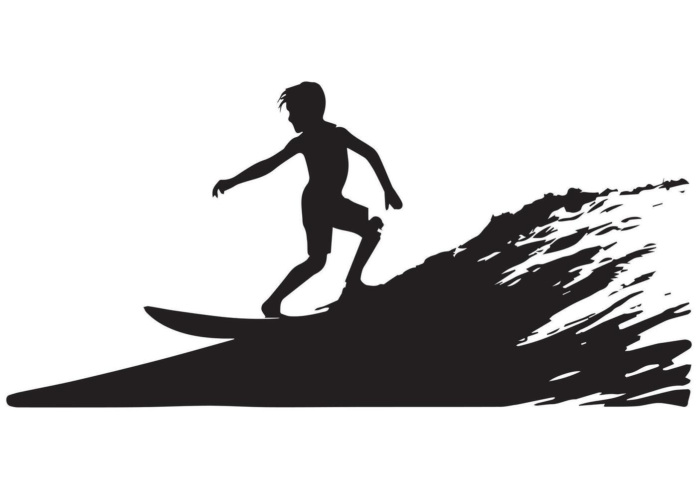 Surfing Silhouette design white background free vector