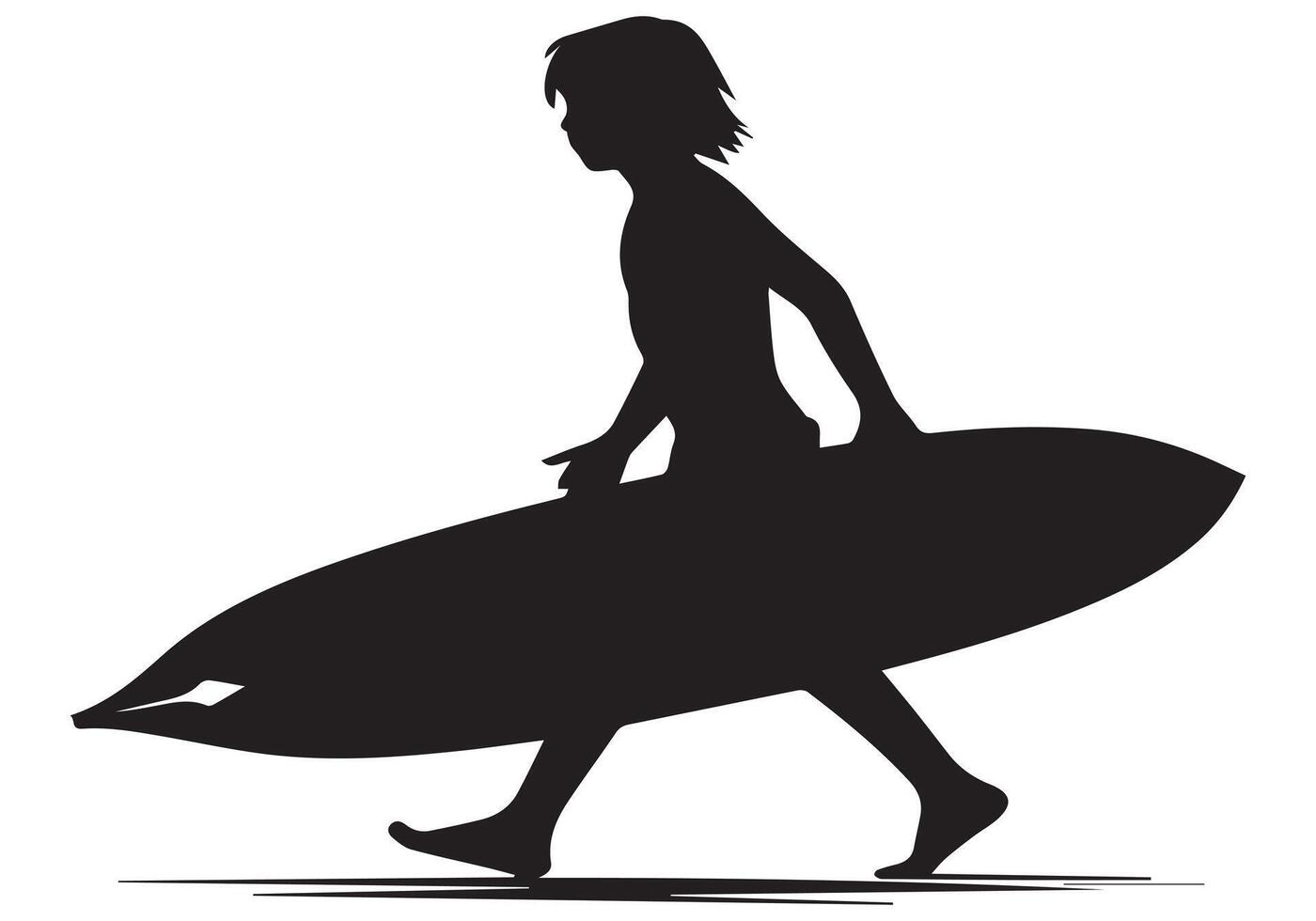 Surfing Silhouette design white background free vector