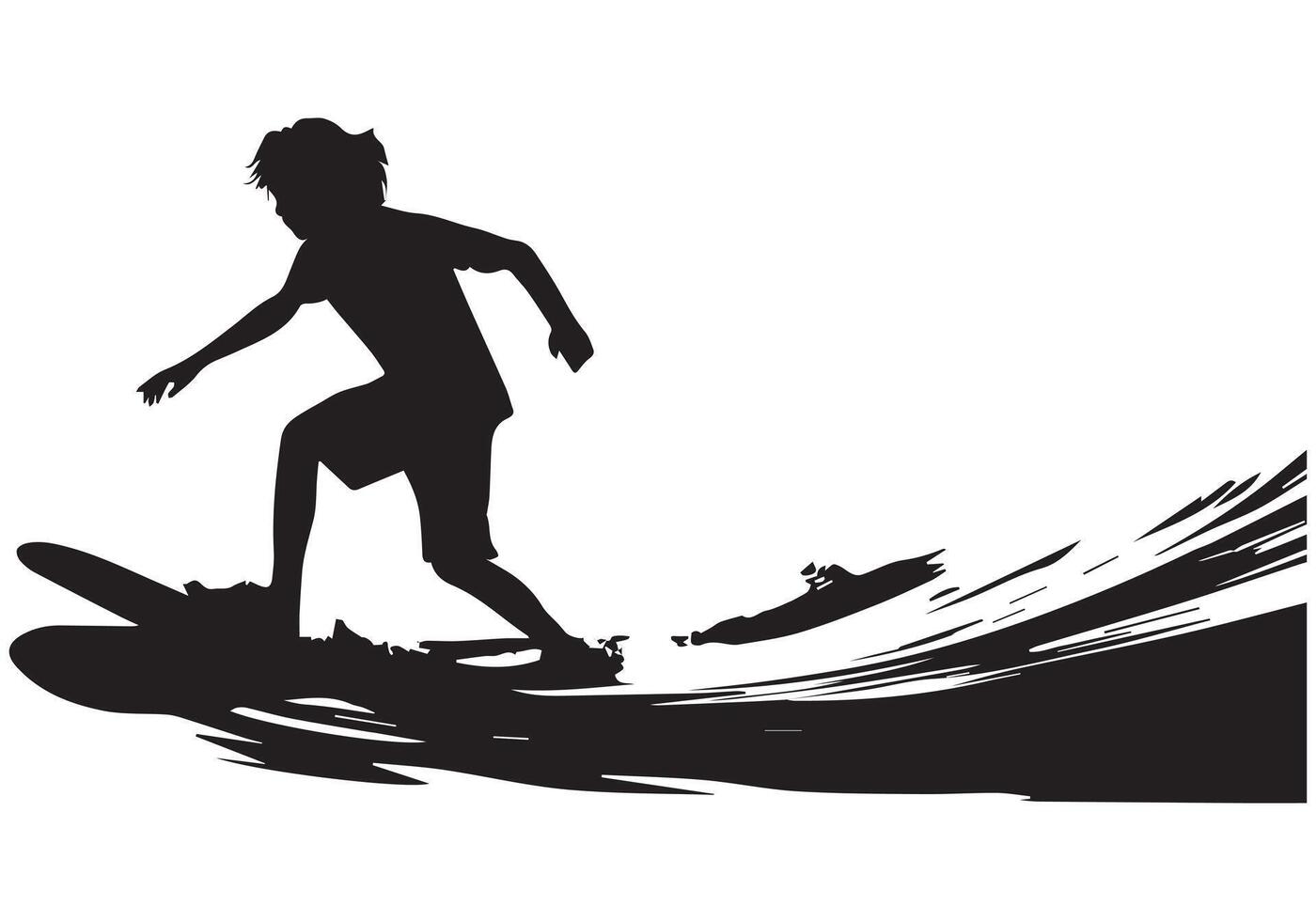 Surfing Silhouette design white background pro vector