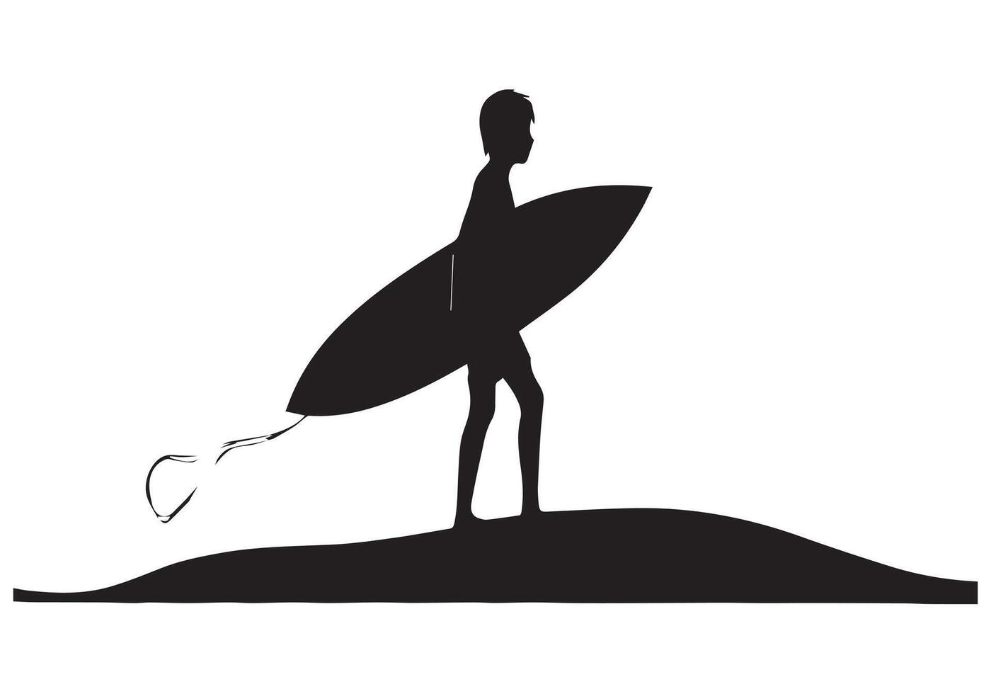 Surfing Silhouette design white background free vector