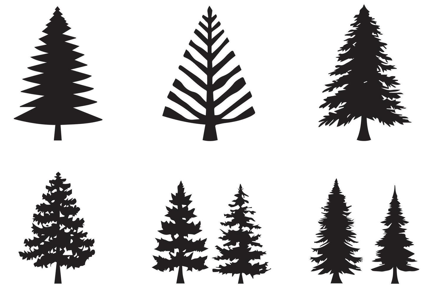 Christmas tree illustration Bundle vector