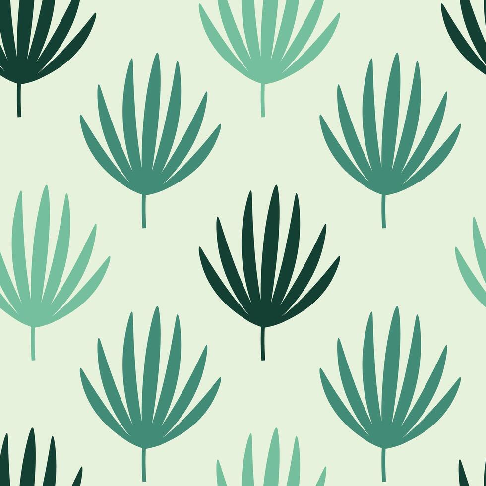 Palm leaf monochrome seamless pattern vector