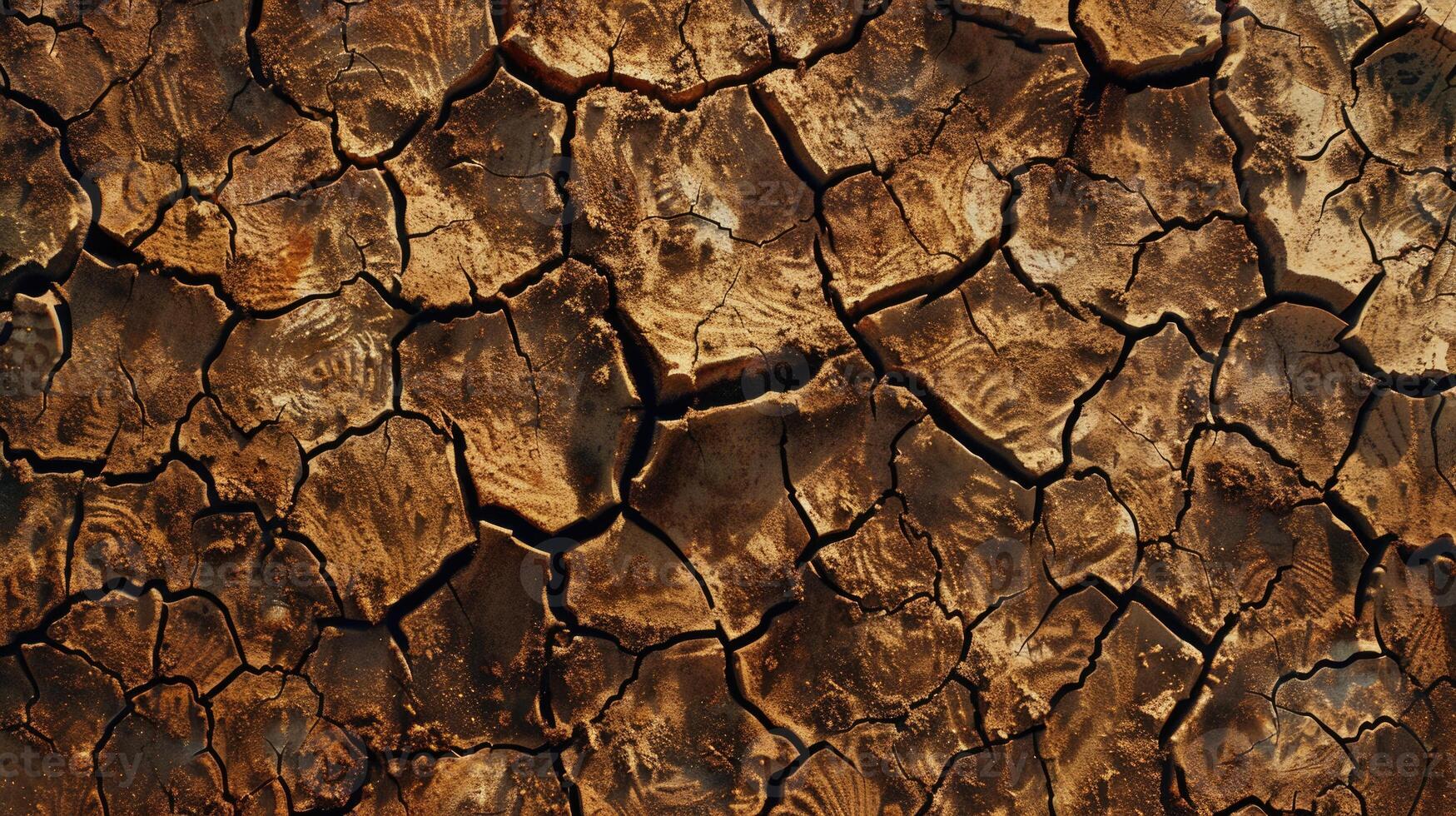 Dry cracked ground landscape. photo