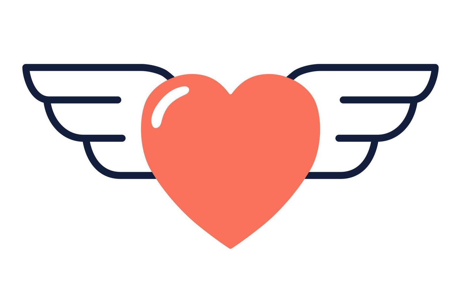 Heart with wings vector