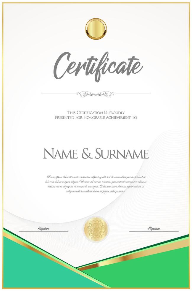Certificate or diploma template retro design illustration vector
