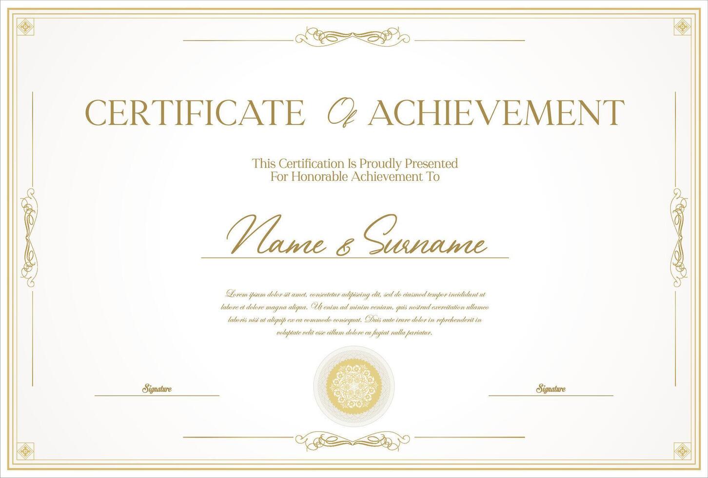 Certificate or diploma template retro design illustration vector