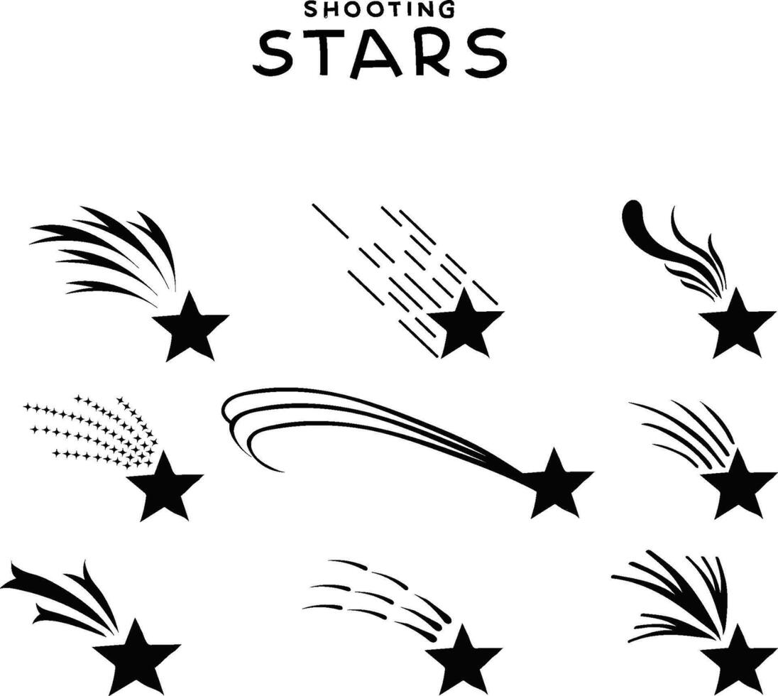 shooting stars golden stars collection vector