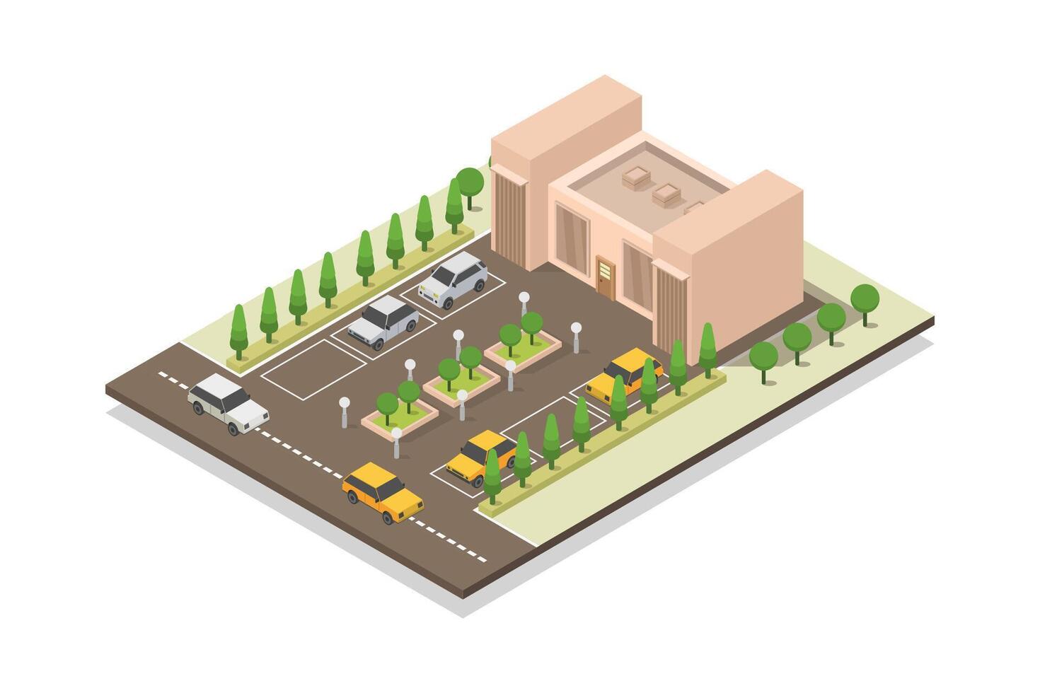 Shopping center on white background vector