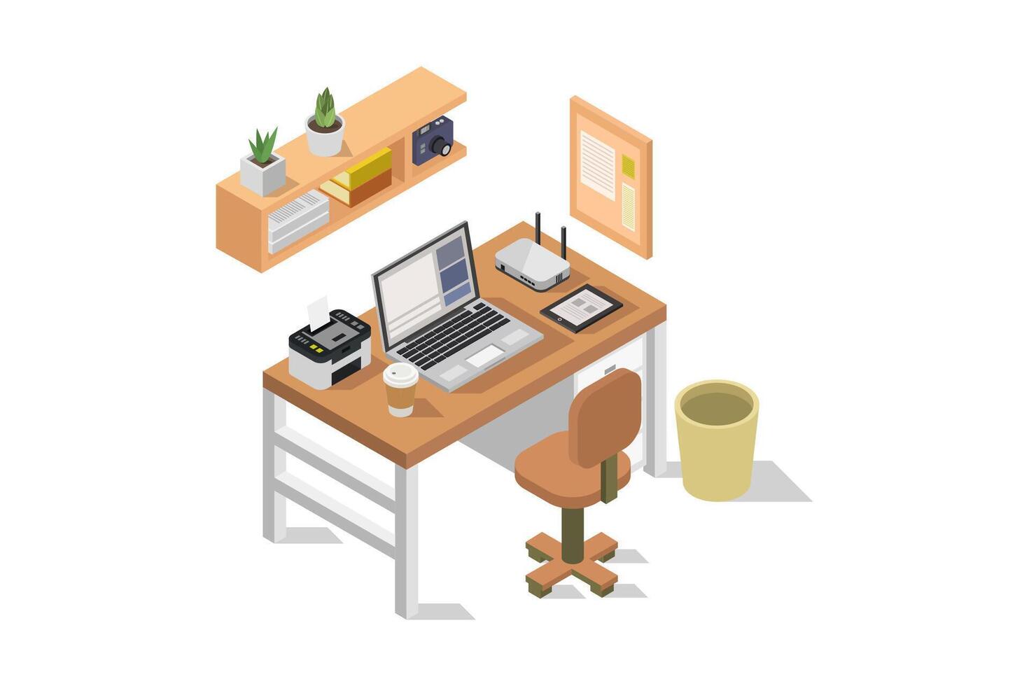 Freelance office isometric vector