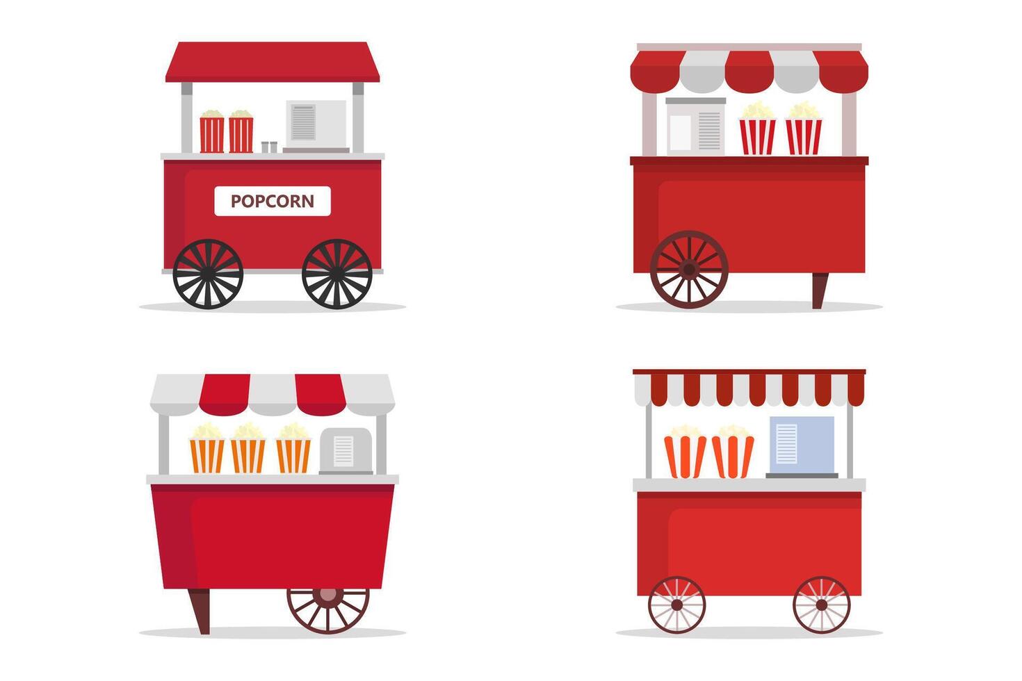 Popcorn kiosk on background vector