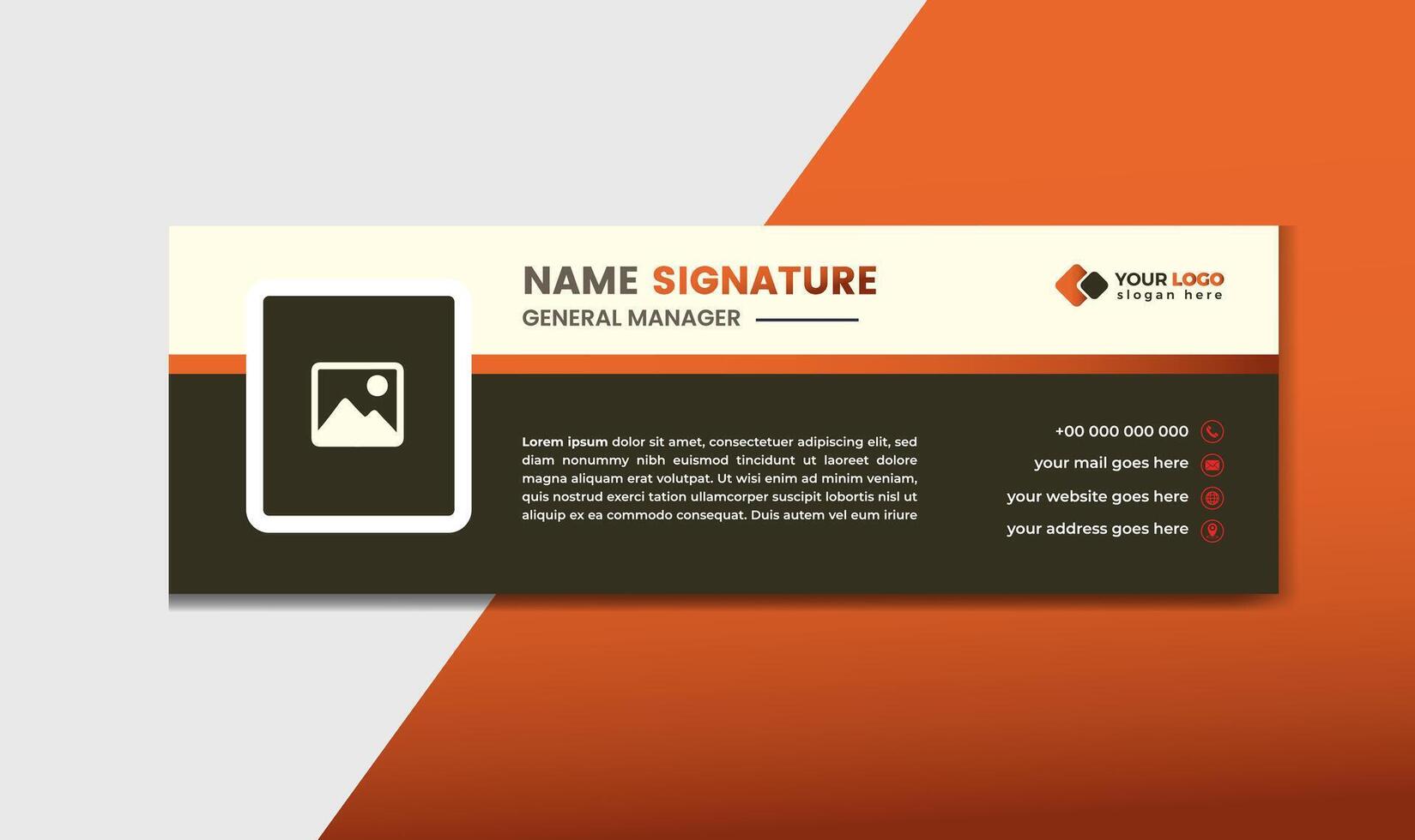 Unique Modern business Email Signature Design template banner vector