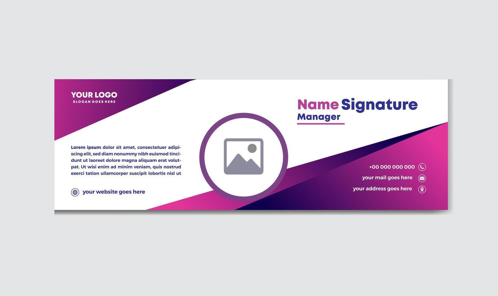 Unique Modern business Email Signature Design template banner vector