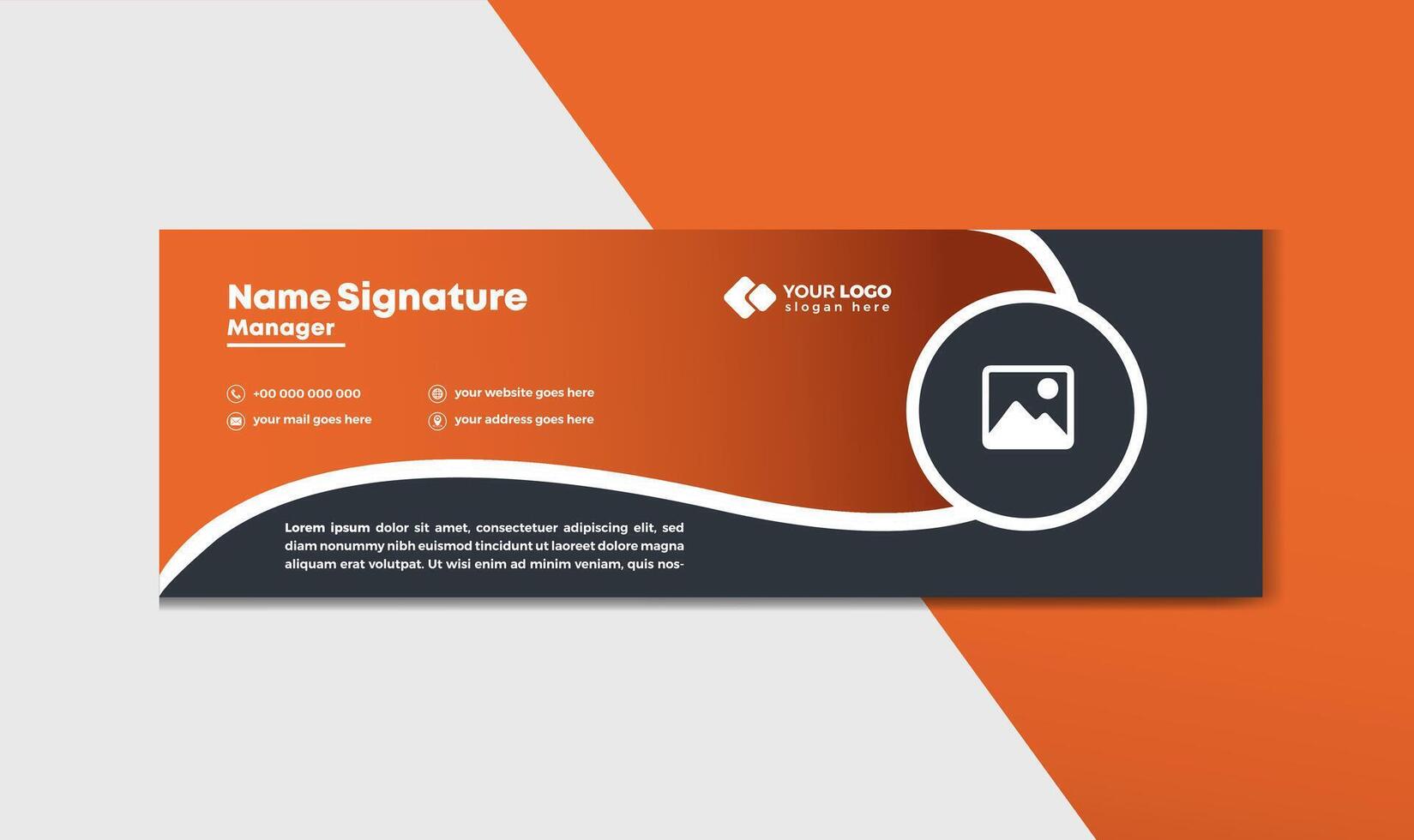 Unique Modern business Email Signature Design template banner vector