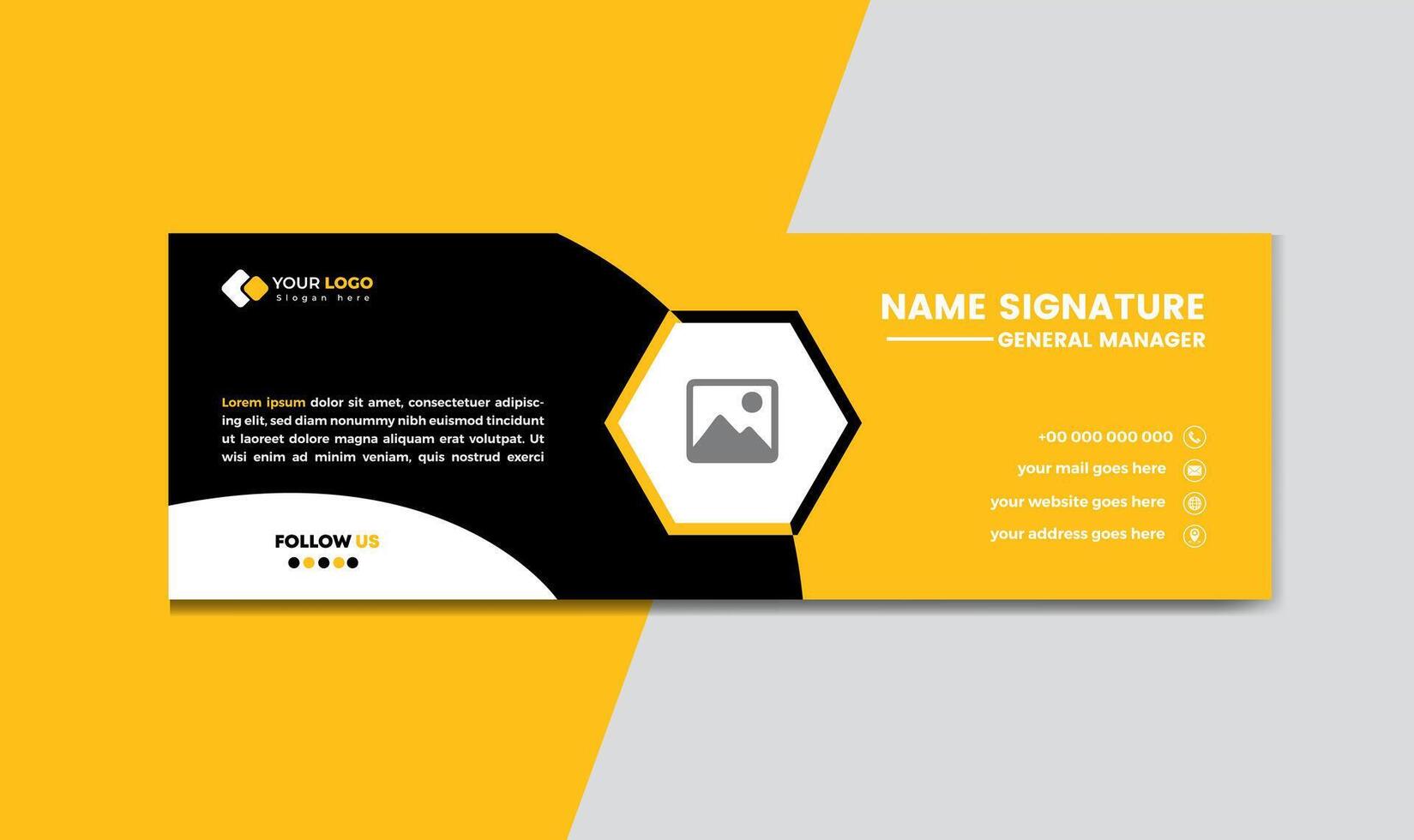 Unique Modern business Email Signature Design template banner vector