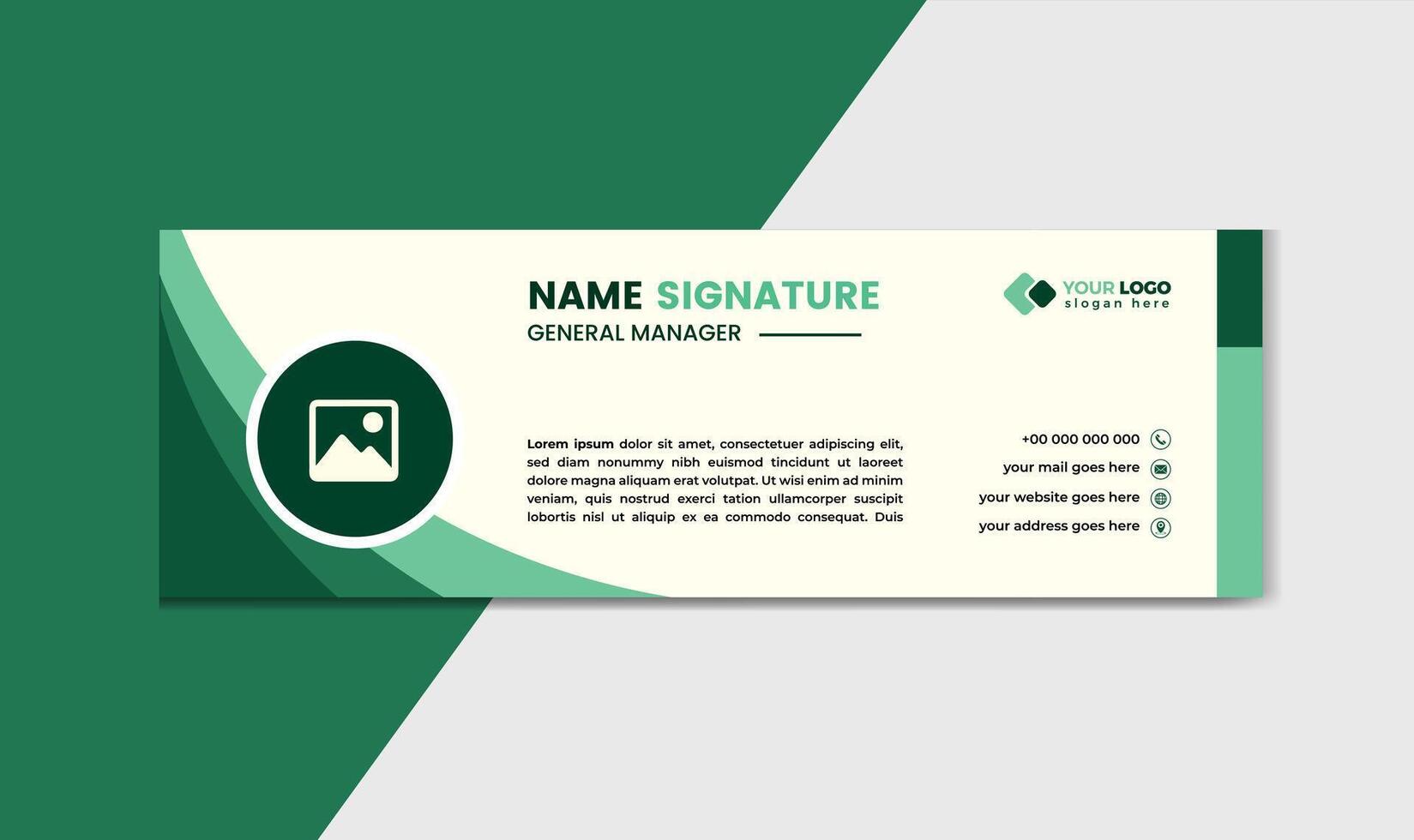 Unique Modern business Email Signature Design template banner vector