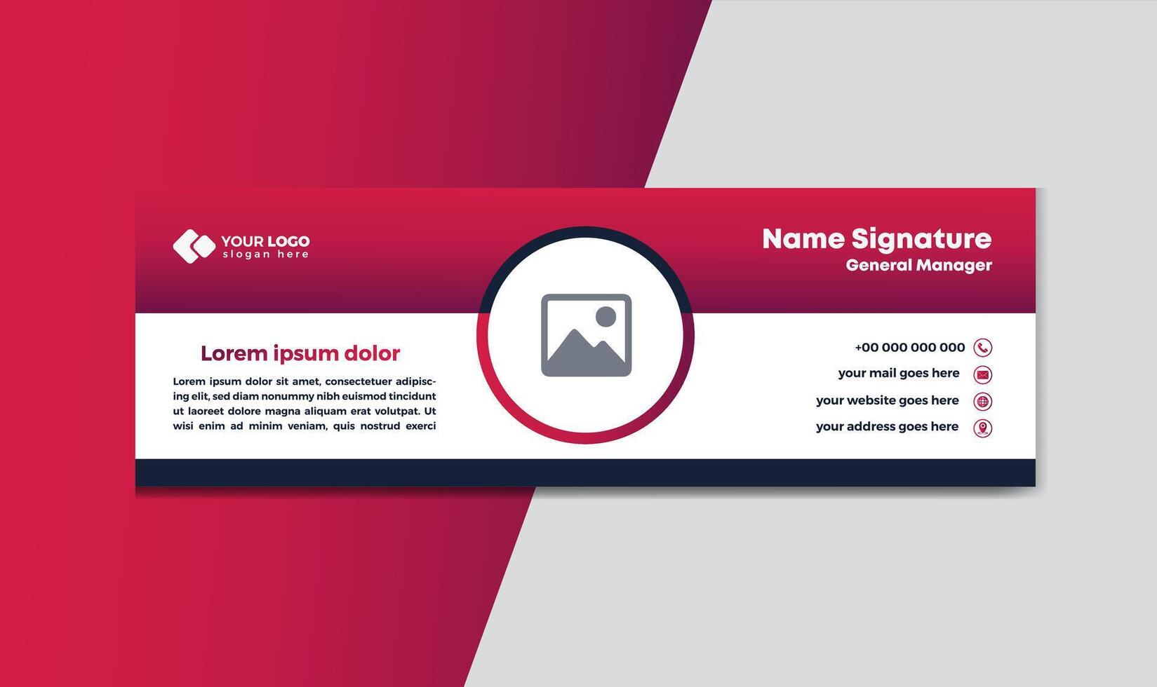 Unique Modern business Email Signature Design template banner vector