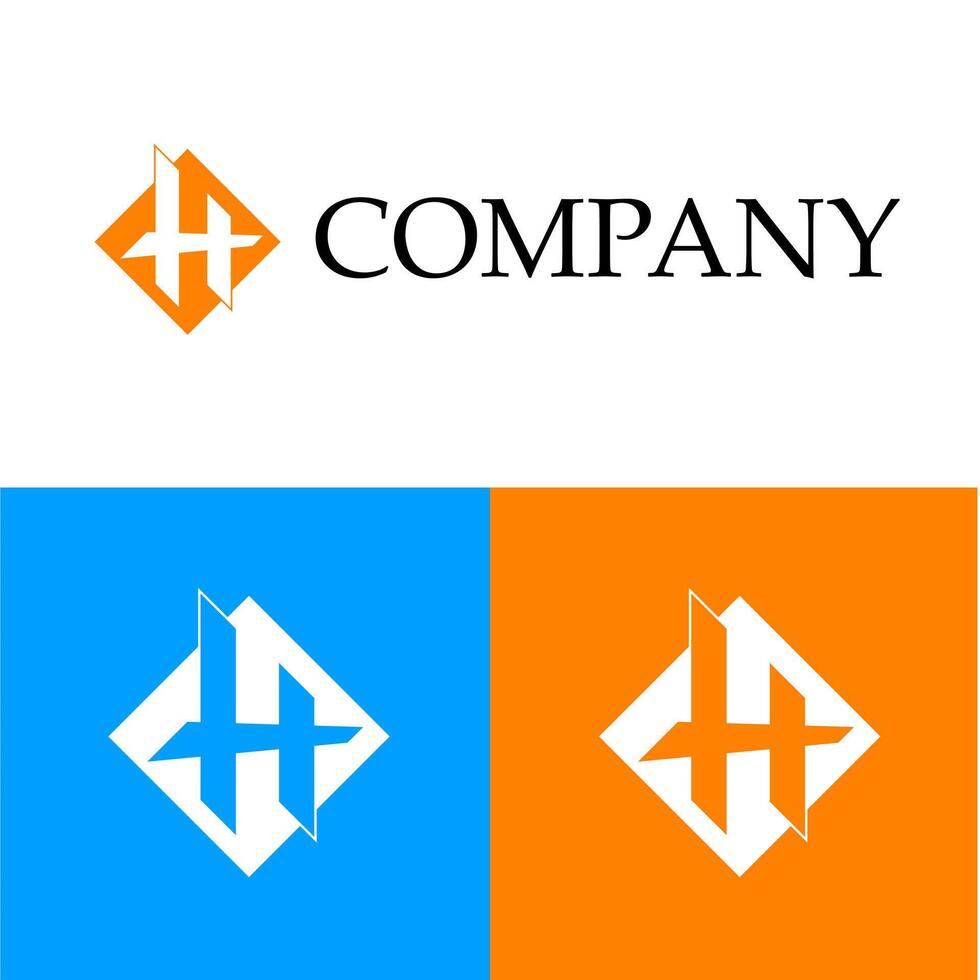 flat design letter h logo concept vector