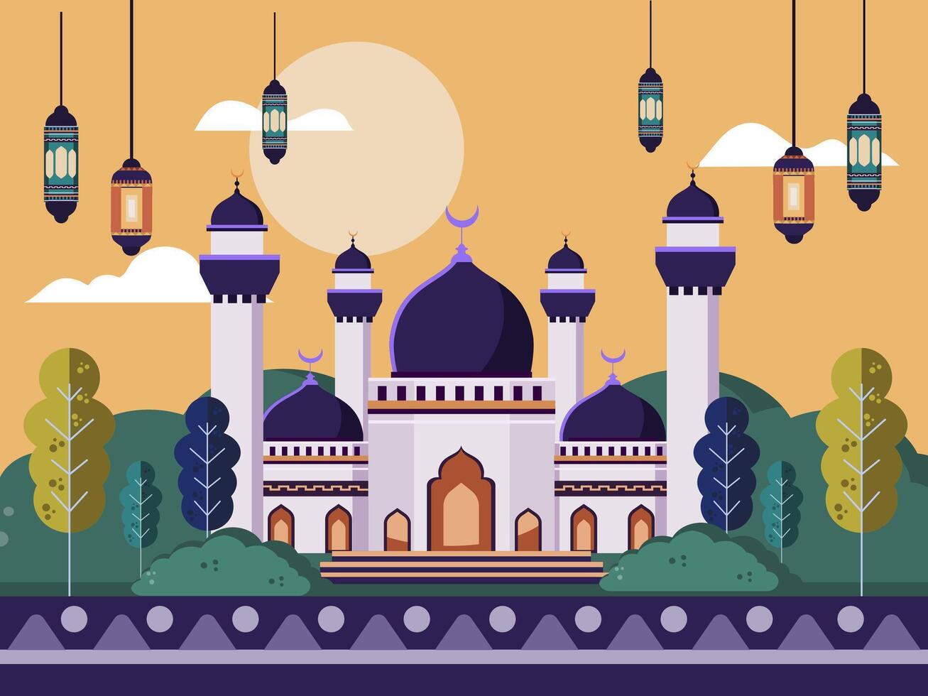 Islamic background flat illustration vector